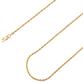 14K Yellow Gold 2mm Hollow Rope Chain Diamond-Cut